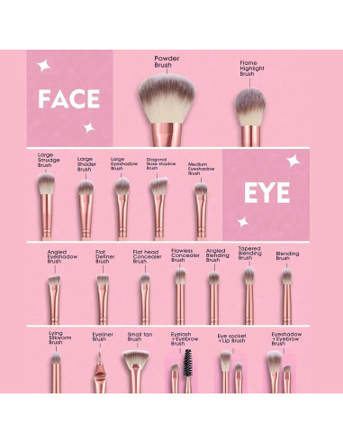 Juego de Brochas de Maquillaje HIUZAR 42 Piezas Premium