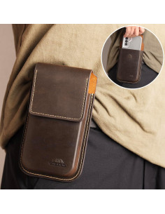 Funda de cuero Topstache XL para smartphone marrón oscuro 2