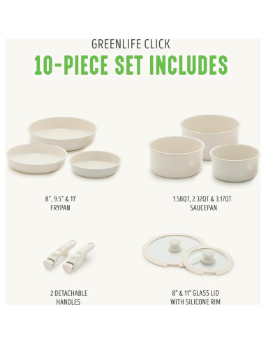 Juego de Utensilios de Cocina GreenLife Click 10 Piezas