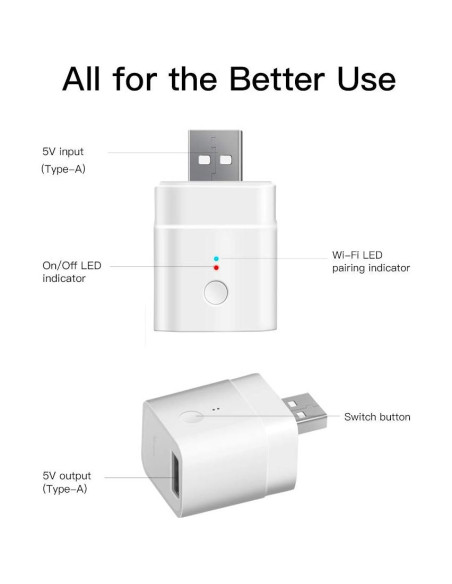 SONOFF Adaptador Smart WiFi Micro USB 5V 2-Pack Interruptor SONOFF Adaptador Smart WiFi Micro USB 5V 2-Pack Interruptor