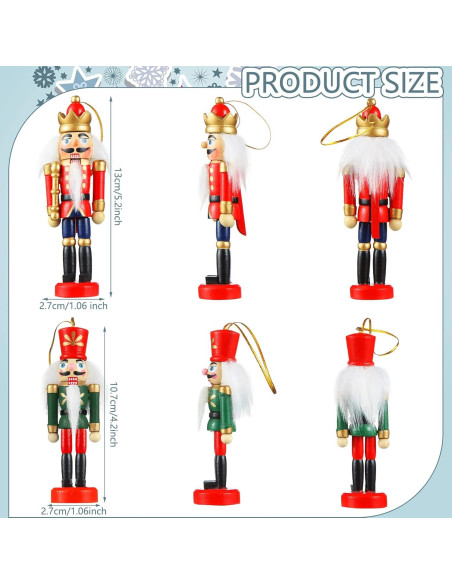 Adorno Cascanueces Navidad Aoriher 24 Piezas Madera 13-11 cm Adorno Cascanueces Navidad Aoriher 24 Piezas Madera 13-11 cm