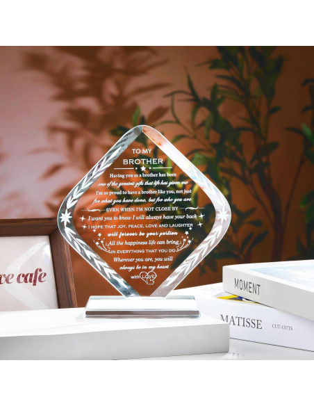 Recuerdo de Cristal Grabado para Hermano - Regalo Especial Recuerdo de Cristal Grabado para Hermano - Regalo Especial