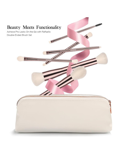 Set de Brochas de Maquillaje Raffaello 6-en-12 Doble Punta