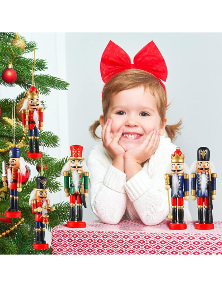 Adorno Cascanueces Navidad Aoriher 24 Piezas Madera 13-11 cm Adorno Cascanueces Navidad Aoriher 24 Piezas Madera 13-11 cm