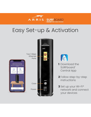 Módem y Router ARRIS G20 DOCSIS 3.1 WiFi 6 1 Gbps
