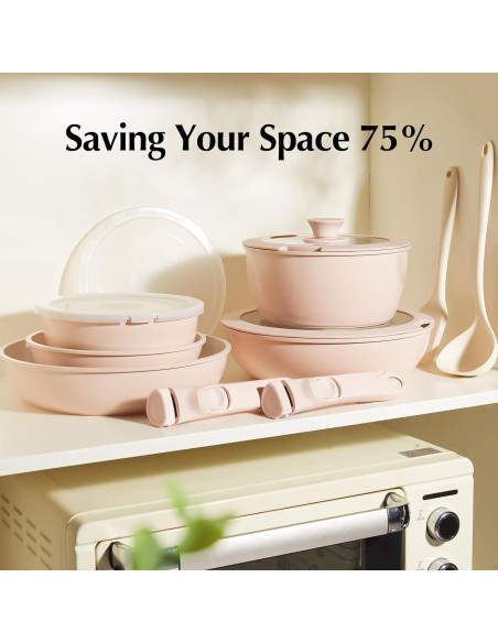 Set de Ollas y Sartenes Redchef 16 Piezas Cerámica Rosa Set de Ollas y Sartenes Redchef 16 Piezas Cerámica Rosa