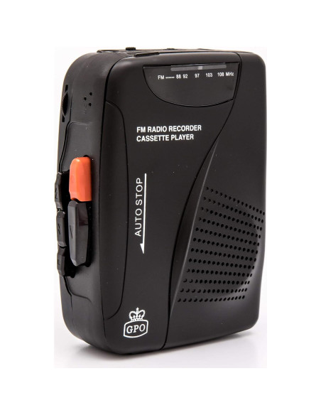 Reproductor de Cassettes GPO Portátil con Radio FM y Micrófono Reproductor de Cassettes GPO Portátil con Radio FM y Micrófono