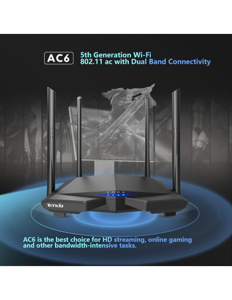 Router WiFi Tenda AC1200 Doble Banda 4 Antenas 100 Mbps Router WiFi Tenda AC1200 Doble Banda 4 Antenas 100 Mbps