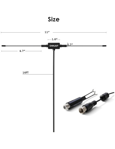 Antena Dipolo FM Universal Kai Han 75 Ohm 4,88 m Conector F Antena Dipolo FM Universal Kai Han 75 Ohm 4,88 m Conector F