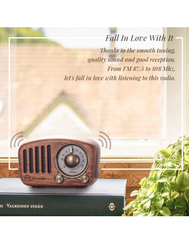Altavoz Retro Bluetooth PRUNUS J-919 Madera Nogal FM AUX