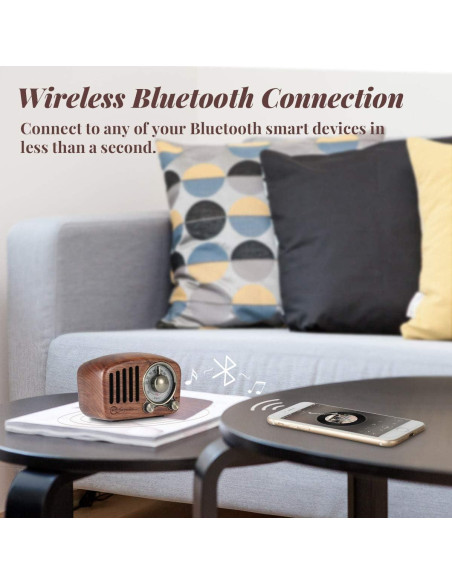 Altavoz Retro Bluetooth PRUNUS J-919 Madera Nogal FM AUX Altavoz Retro Bluetooth PRUNUS J-919 Madera Nogal FM AUX
