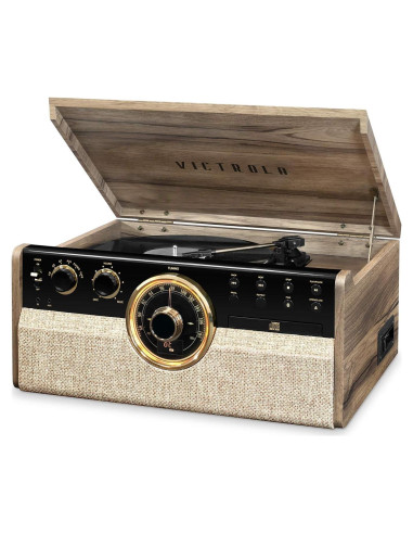 Tocadiscos Victrola 6-en-1 Bluetooth 3 Velocidades Nuez