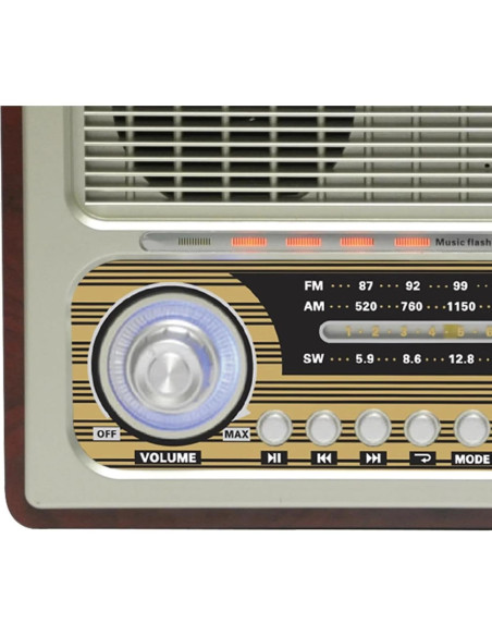 Altavoz Bluetooth Supersonic SC-1198BT Retro 3 Bandas Altavoz Bluetooth Supersonic SC-1198BT Retro 3 Bandas