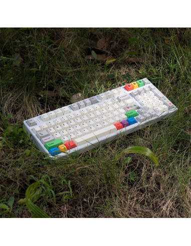 Juego de Teclas PBT Gris Beige Mintcaps 141 Teclas Cherry