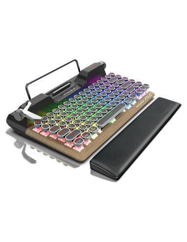 Teclado Retro 7KEYS Bluetooth Mecánico con Reposamuñecas