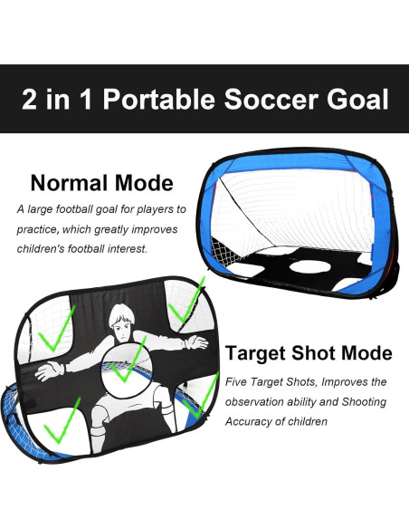 Portería de Fútbol HouzeFun Plegable 2.7x1.5m + Conos y Balón Portería de Fútbol HouzeFun Plegable 2.7x1.5m + Conos y Balón