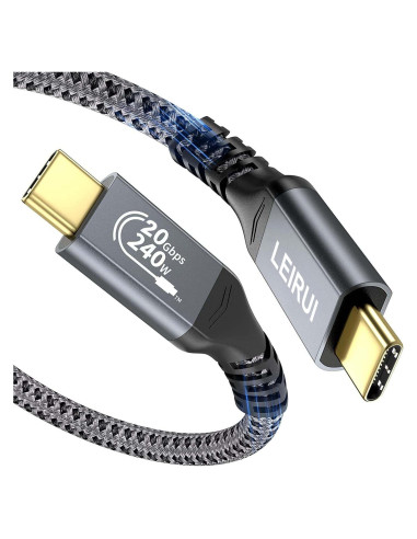 Cable USB C a USB C 240W LEIRUI 0.5m Carga Rápida 20Gbps