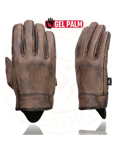Guantes de Moto Milwaukee MG7512 Cuero Marrón Acolchados Guantes de Moto Milwaukee MG7512 Cuero Marrón Acolchados
