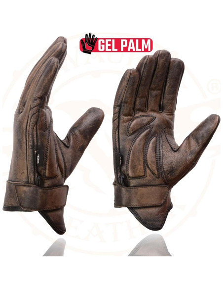 Guantes de Moto Milwaukee MG7512 Cuero Marrón Acolchados Guantes de Moto Milwaukee MG7512 Cuero Marrón Acolchados