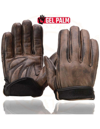 Guantes de Moto Milwaukee MG7512 Cuero Marrón Acolchados