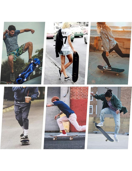 Skateboard CLYCTIP A26 31x8cm Doble Patada para Principiantes Skateboard CLYCTIP A26 31x8cm Doble Patada para Principiantes