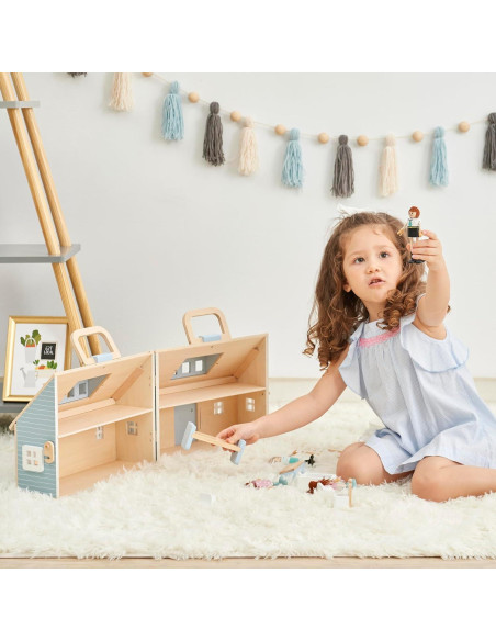 Casa de Muñecas de Madera Olivia's Little World 2 Pisos 12 Accesorios Casa de Muñecas de Madera Olivia's Little World 2 Pisos 12 Accesorios