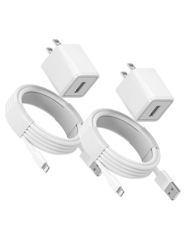 Cargador rápido Quigg con 2 cables Lightning 3 pies