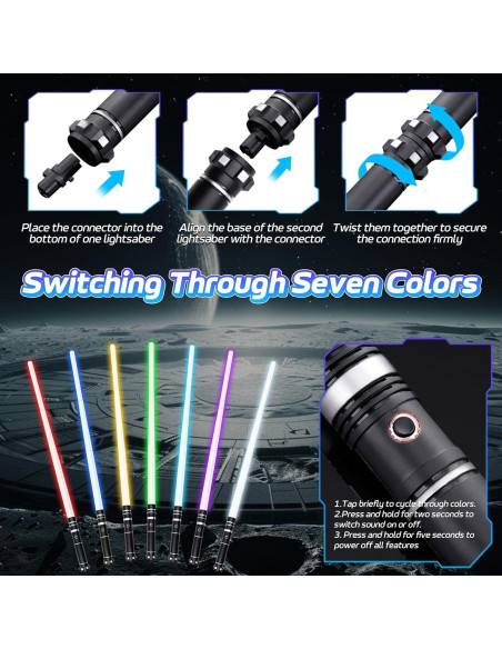 Sable de Luz Retráctil Symee 7 Colores para Niños Sable de Luz Retráctil Symee 7 Colores para Niños