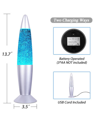 Lámpara LED Vanful Cohete 34 cm Multicolor para Niños