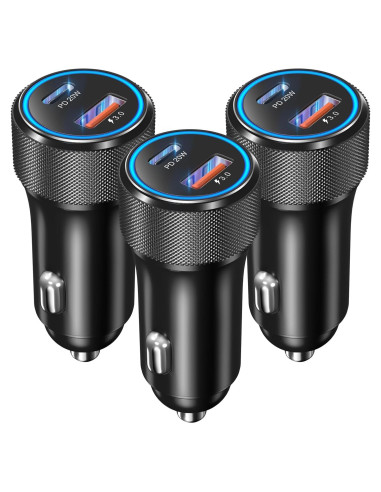 Cargador de coche USB OKRAY 36W Dual PD3.0 QC3.0 Negro