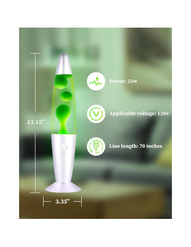 Lámpara de Movimiento Líquido QQP Verde 33 cm Decorativa