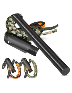 Encendedor Ferrocerio Lafagiet 10.16 cm con Silbato Paracord