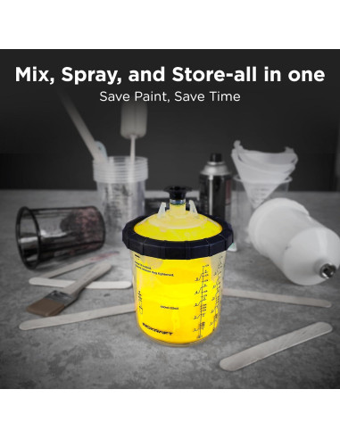 InoKraft Vaso Spray Pintura 650ml con 45 Vasos y Tapas