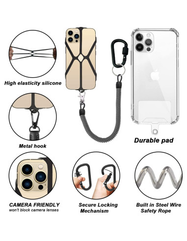 Cuerda para Teléfono DHYLRICHER 2 en 1 con Clip 20 a 101 cm