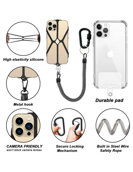 Cuerda para Teléfono DHYLRICHER 2 en 1 con Clip 20 a 101 cm Cuerda para Teléfono DHYLRICHER 2 en 1 con Clip 20 a 101 cm