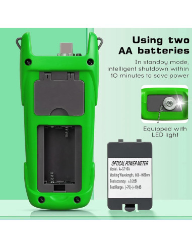 Medidor de Potencia Óptica Duogalia G710A -70 a +10dBm Verde