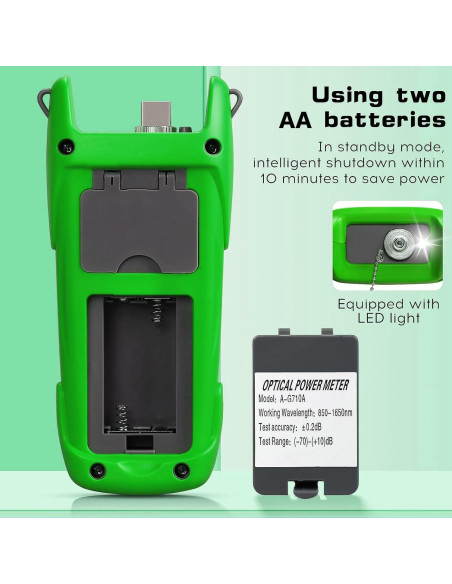 Medidor de Potencia Óptica Duogalia G710A -70 a +10dBm Verde Medidor de Potencia Óptica Duogalia G710A -70 a +10dBm Verde