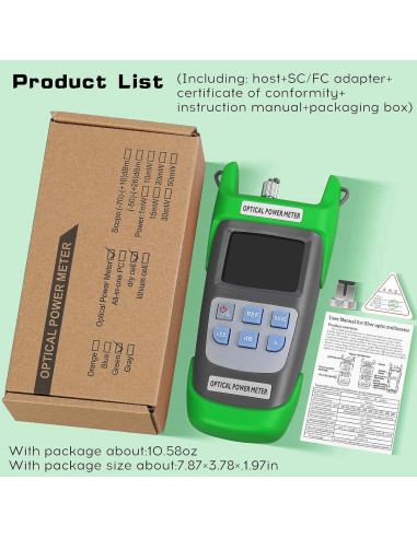 Medidor de Potencia Óptica Duogalia G710A -70 a +10dBm Verde