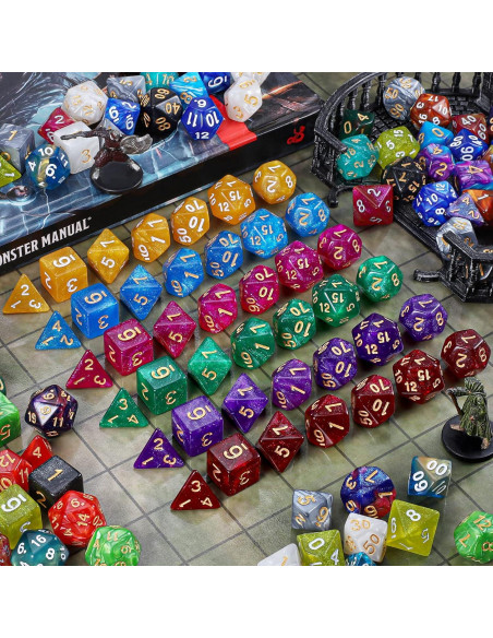 Juego de Dados DND ESANDA 20 Set 140 Piezas Poliedricos Juego de Dados DND ESANDA 20 Set 140 Piezas Poliedricos