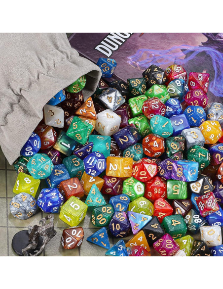 Juego de Dados DND ESANDA 20 Set 140 Piezas Poliedricos Juego de Dados DND ESANDA 20 Set 140 Piezas Poliedricos