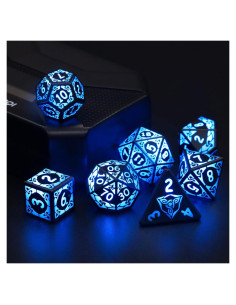 Juego de Dados LED D&D ZHOORQI Recargables Luz Azul