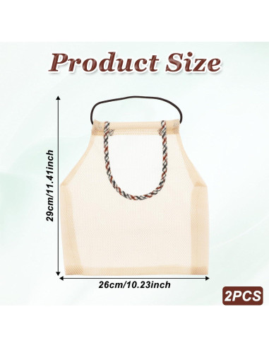 Bolsas de Malla Colgantes TIESOME 2 PCS Nylon Beige 27x26cm