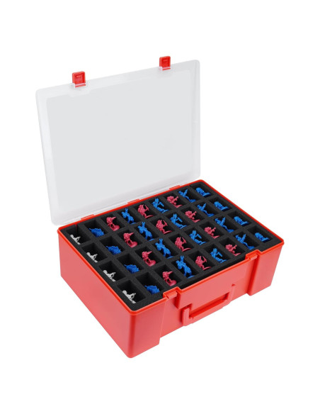 Caja de Transporte Brappo para Miniaturas 108 Ranuras Rojo Caja de Transporte Brappo para Miniaturas 108 Ranuras Rojo