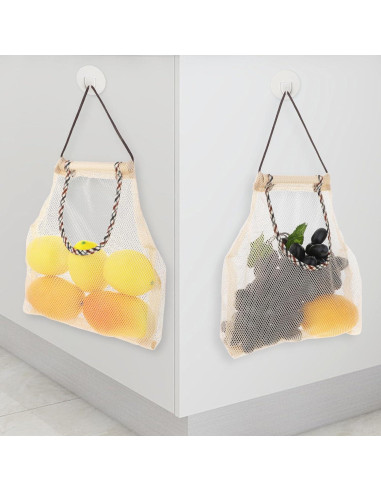 Bolsas de Malla Colgantes TIESOME 2 PCS Nylon Beige 27x26cm