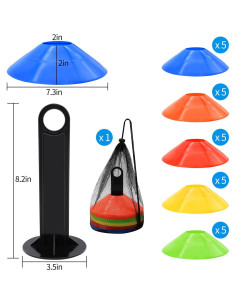 Conos de Agilidad FGBNM 25 Piezas con Soporte y Bolsa 2