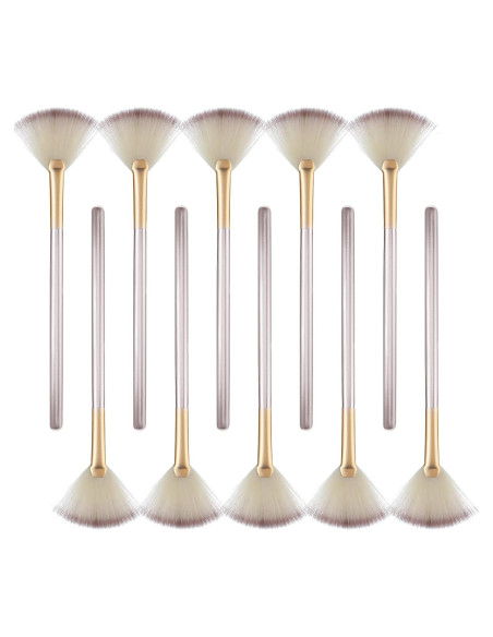 10 Pinceles de Abanico Prasacco para Facial 18.5 cm 10 Pinceles de Abanico Prasacco para Facial 18.5 cm