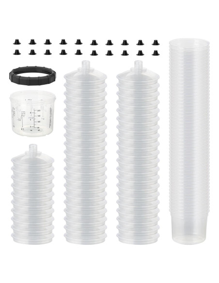 NIHAO Kit de Tazas de Mezcla Desechables para Pintura 200ml NIHAO Kit de Tazas de Mezcla Desechables para Pintura 200ml