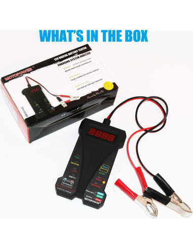 Probador Digital de Batería MOTOPOWER MP0514A 12V LCD