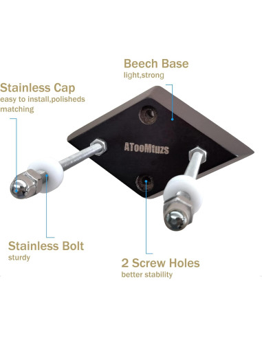 Soporte de Pared para Skateboard ATOOMTUZS Madera Negra 2 Pzs
