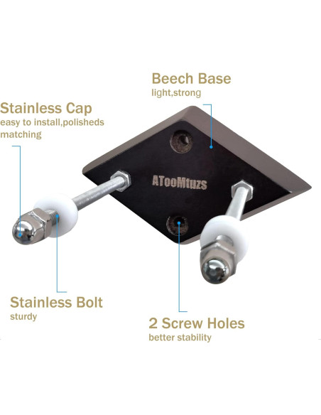 Soporte de Pared para Skateboard ATOOMTUZS Madera Negra 2 Pzs Soporte de Pared para Skateboard ATOOMTUZS Madera Negra 2 Pzs